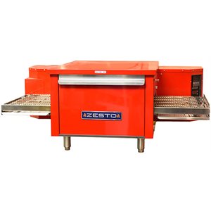 ZESTO CE2418 RED CONVEYOR PIZZA BAKE OVEN ELECTRIC 48"X33.5"